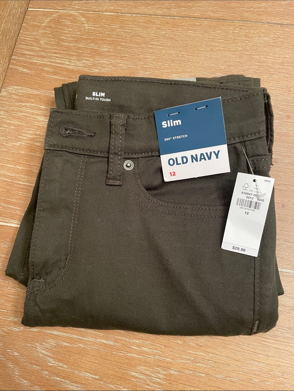 Old Navy Slim Boys jeans in army green sz 12